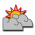 Mostly cloudy